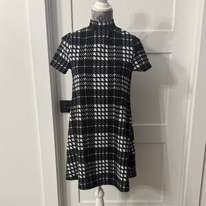 SHEIN Black and White Checkered Mini Dress